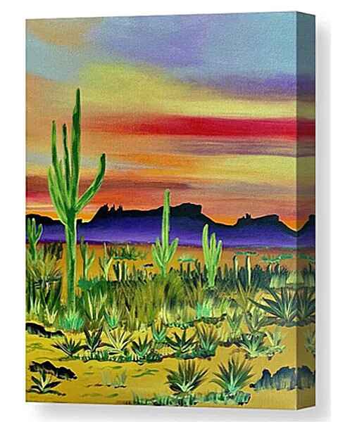 Arizona desert cactus canvas print
